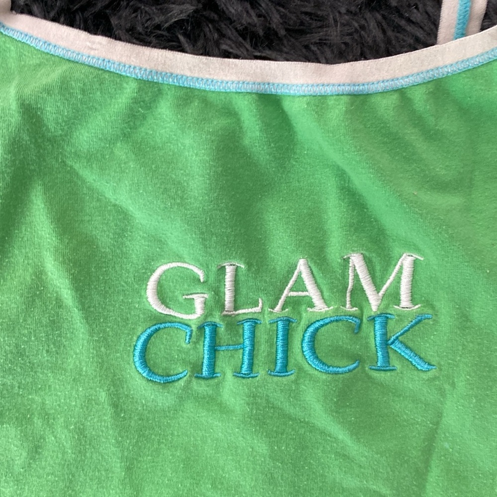 “Glam Chick” Green sleepwear tank top - Picture 5 of 17